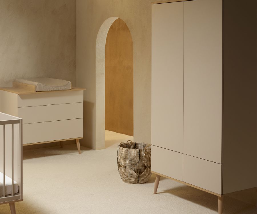 Kast Quax, Flow Natural Oak Clay, Flow Natural Oak Clay Wardrobe, 2-deurs