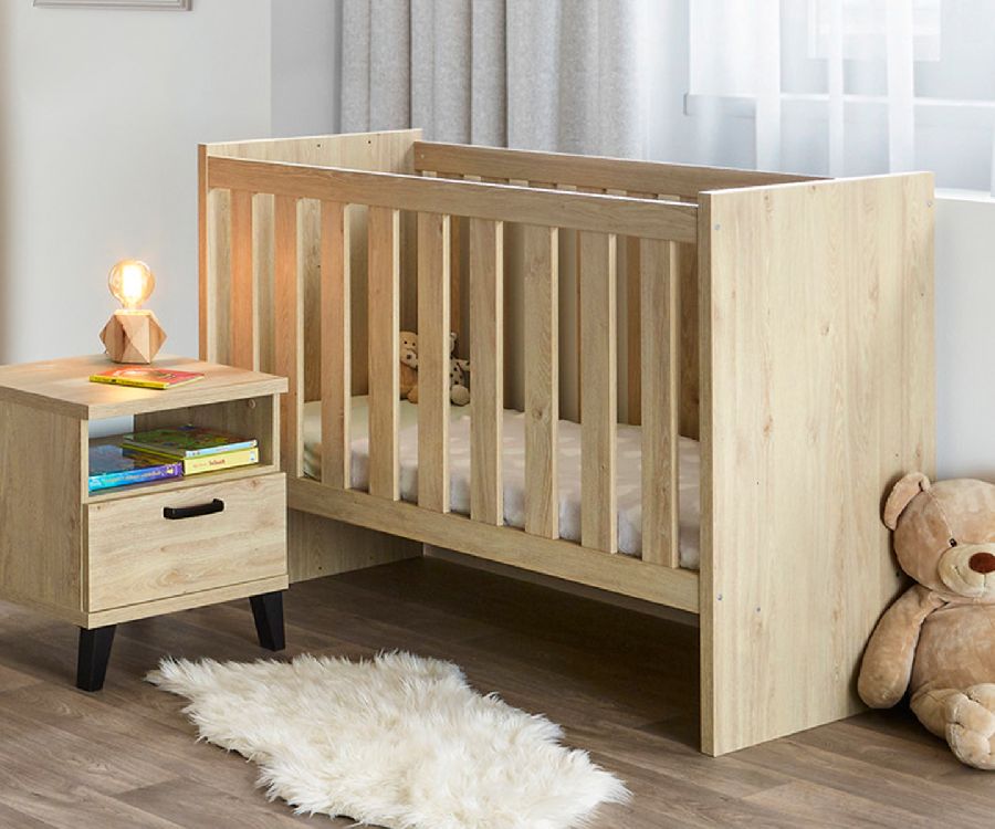 Bed NEYT, Evy Lente Eik, Evy Lente Eik 60x120 omvb, babybed omvormbaar tot eenpersoonsbed