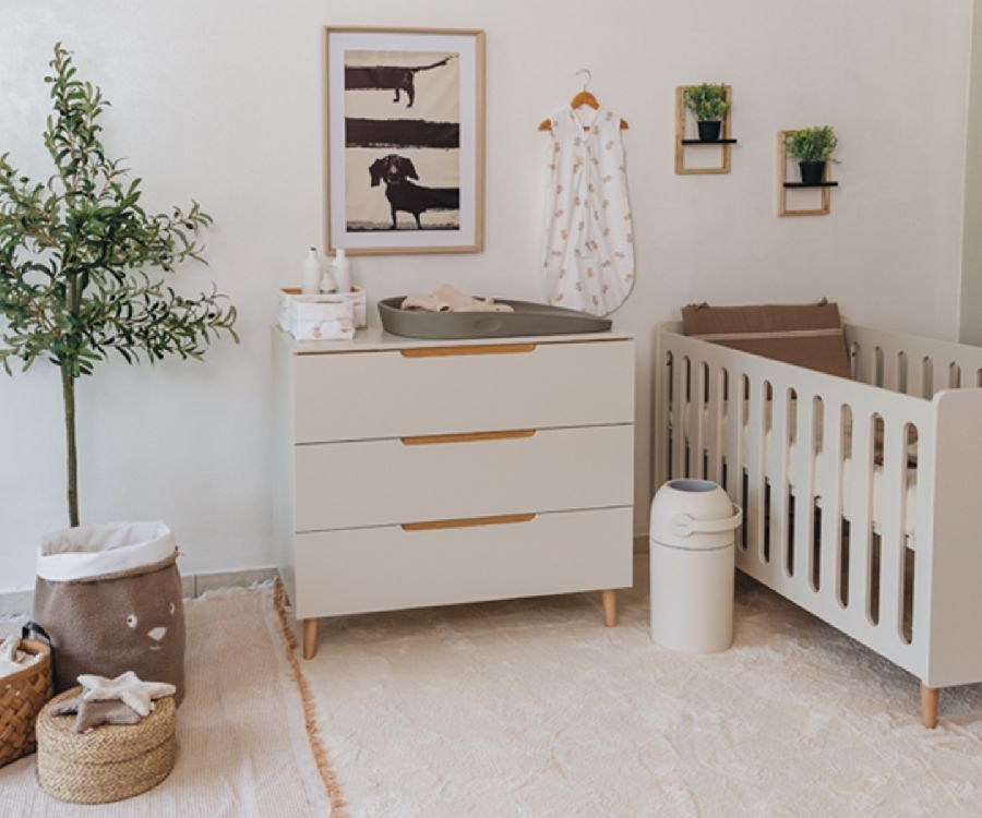 Bed Pericles, Nomad Dune Beige, Nomad Dune Beige 60x120 omvb, babybed omvormbaar tot bedbank