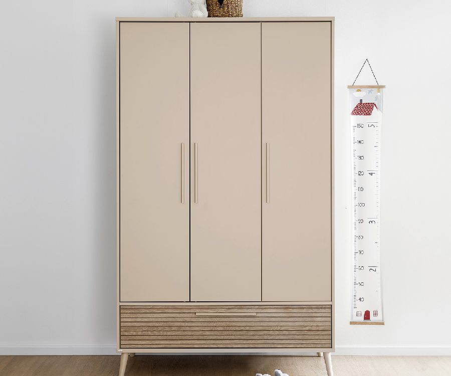 Kast PAIDI, Eefje Cashmere Beige/Groovy Oak, Eefje 3D Cashmere Beige/Groovy Oak, 3-deurs